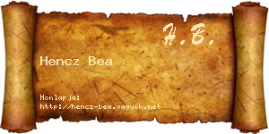 Hencz Bea névjegykártya